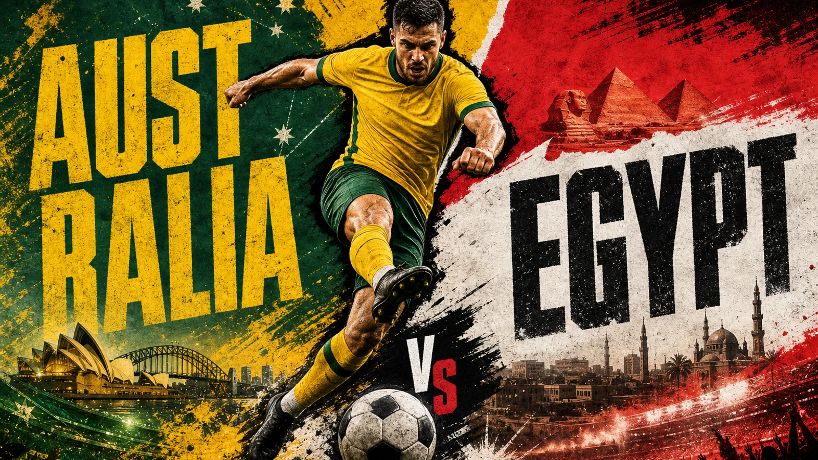 Editorial World Cup 2026 poster for Australia vs Egypt on JUL 3