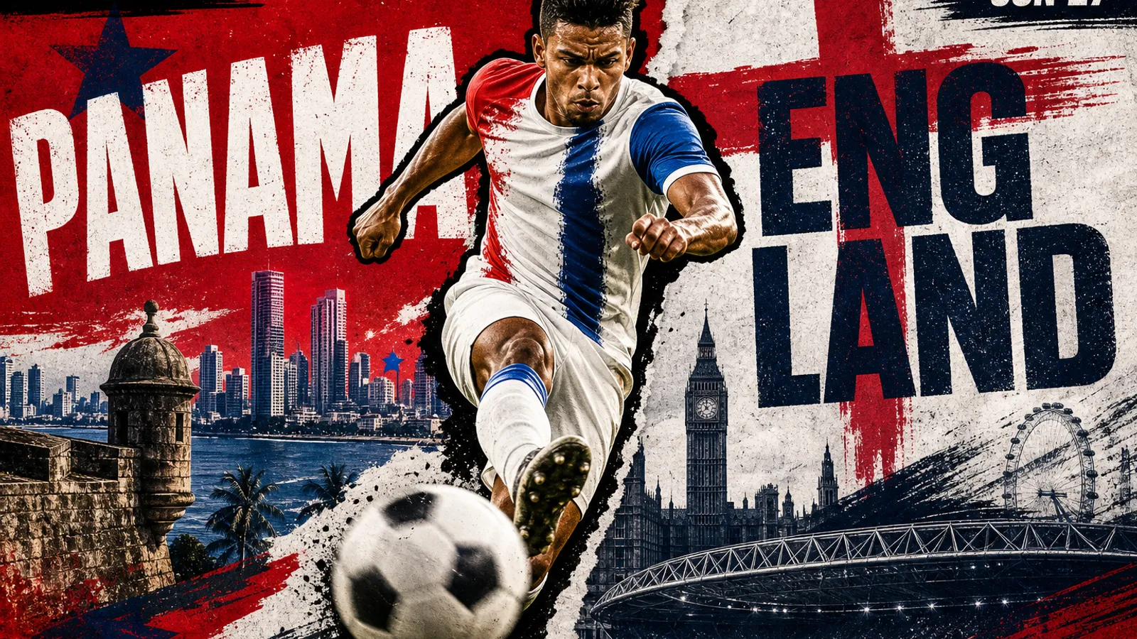 Editorial World Cup 2026 poster for Panama vs England on JUN 27